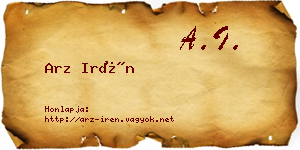 Arz Irén névjegykártya